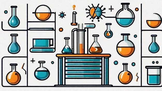 Foto wunder der chemie und der chemischen reaktionen