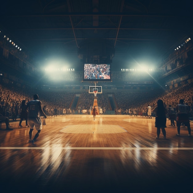 Wunderbare Ausstellung ein Basketballplatz Bild erfasst Ai generiert Kunst 02