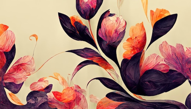 Wunderbarer abstrakter organischer Blumentapetenhintergrund illustration19 Generative Ai