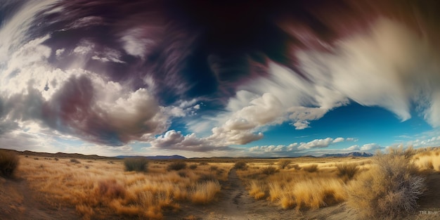 Wunderschön verändernder Himmel und Land nGenerative KI