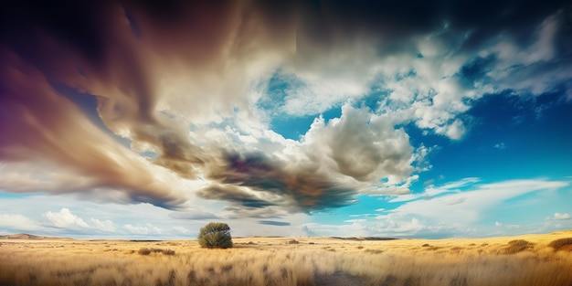 Wunderschön verändernder Himmel und Land nGenerative KI