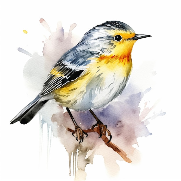 Wunderschöne Aquarell-Vögel-Illustration