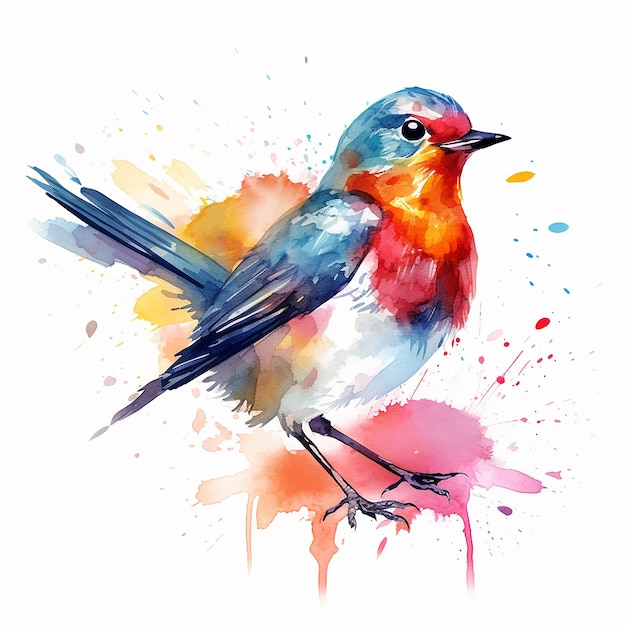 Wunderschöne Aquarell-Vögel-Illustration