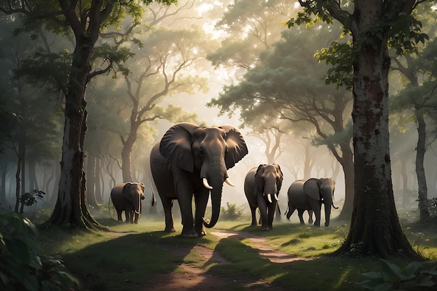 wunderschöne Aufnahme eines afrikanischen Elefanten beim Gehen