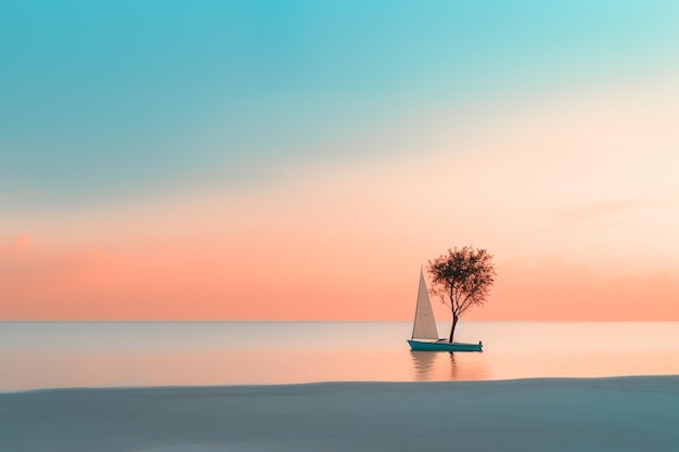 Wunderschöne Aussicht auf den Sonnenuntergang am Strand