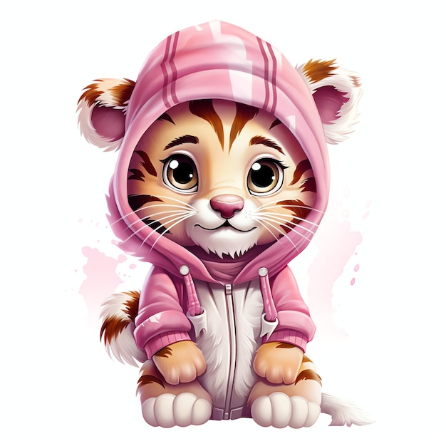 wunderschöne Baby-Tiger-Kinderzimmer-Clipart-Illustration