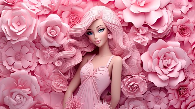 Wunderschöne Barbie-Puppe, die KI modelliert