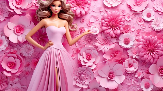 Wunderschöne Barbie-Puppe, die KI modelliert