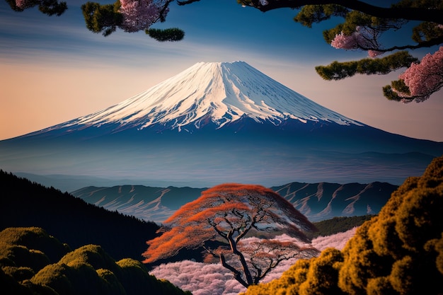 Wunderschöne Berglandschaft von Fuji