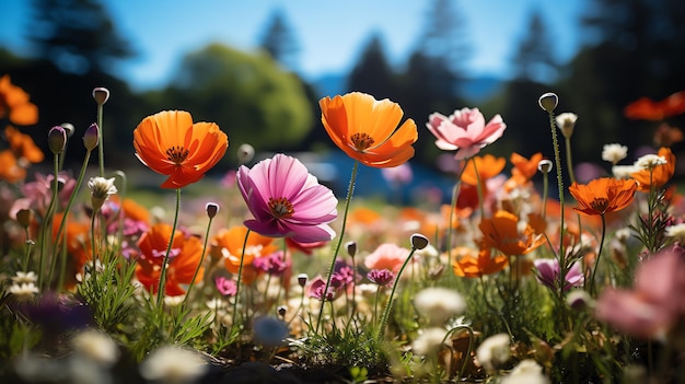 wunderschöne Blumenfeldlandschaft