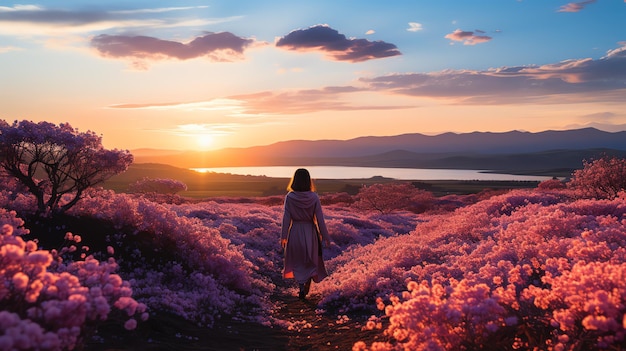 wunderschöne Blumenfeldlandschaft