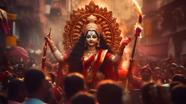 Foto wunderschöne durga-pooja-feier