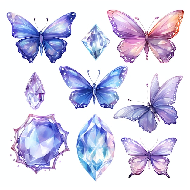 wunderschöne Feenperlen Aquarell Fantasie Märchen Clipart Illustration