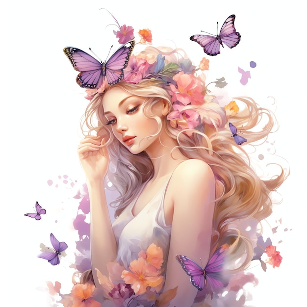 wunderschöne feige duftende Blumen Aquarell Fantasie Märchen Clipart Illustration