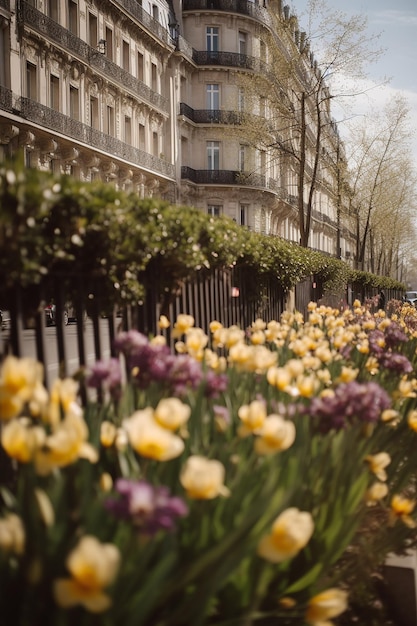 wunderschöne Frühlings- und Sommerblumen auf der Straße, schöne Atmosphäre, schöne Farben