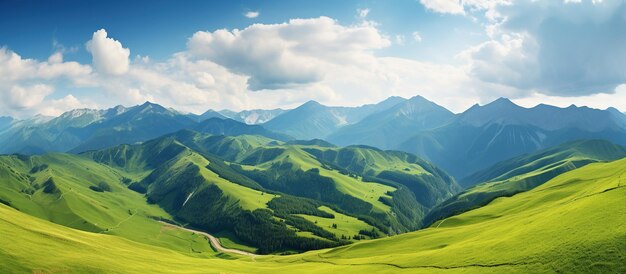 wunderschöne Frühlingslandschaft in den Bergen Generative KI