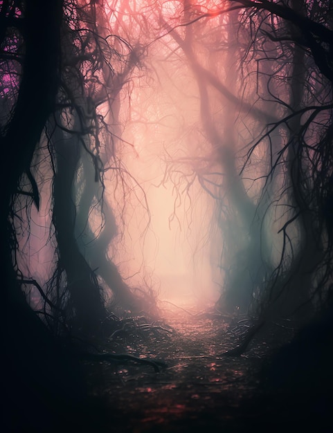 wunderschöne Gothic Enchanted Dark Night Forest Hintergrund Digitale Papier Clipart Illustration