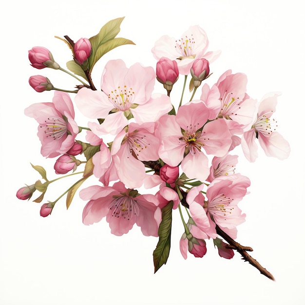 wunderschöne Kirschblüten Aquarell-Clipart-Illustration