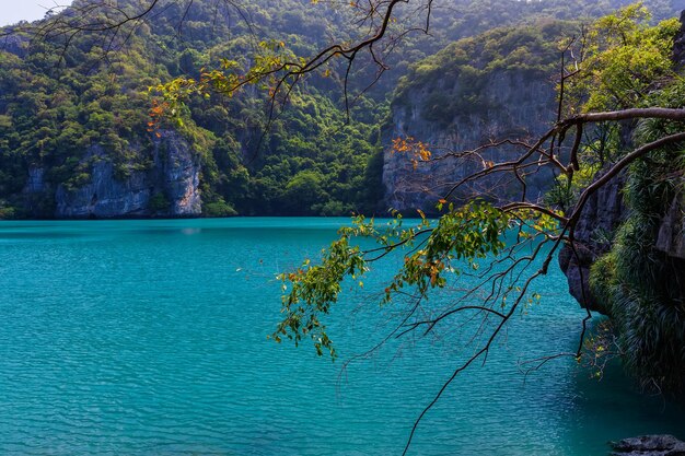 wunderschöne Lagune, tropisches Paradies, Angthong National Marine Park, Koh Samui, Suratthani, Thailand