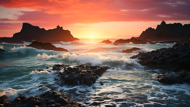 Foto wunderschöne landschaft mit felsformationen am meer bei queens bath