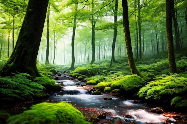 wunderschöne magische Waldlandschaft