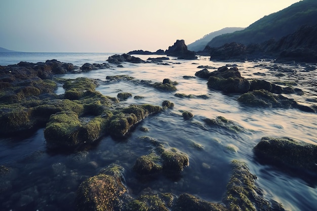 Wunderschöne Meereslandschaft mit Felsen im Wasser