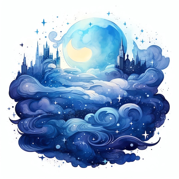 wunderschöne mystische Beschwörungsformeln Fantasy-Aquarell-Märchen-Clipart-Illustration