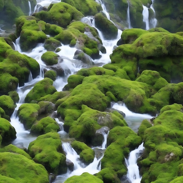 wunderschöne natürliche Wasserfälle, wunderschöner natürlicher Wald