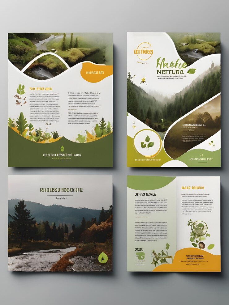 Foto wunderschöne natur-flyer- und broschürenvorlage im modernen stil