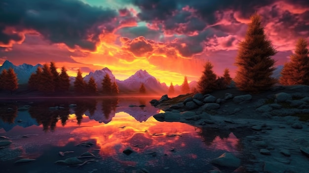 Wunderschöne Natur, realistisches HD 8K-Hintergrundbild