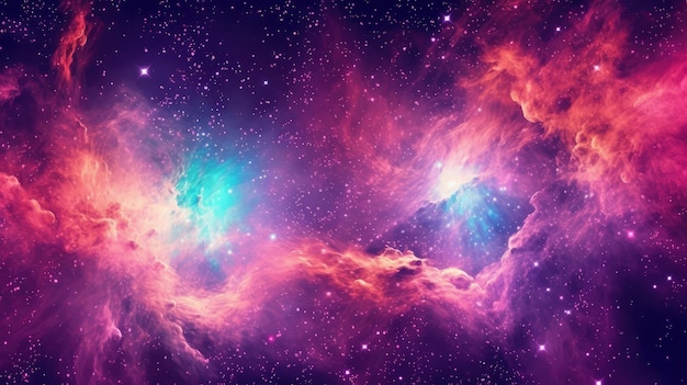 Wunderschöne Nebelgalaxie mit vielen Sternen als Hintergrund für generative KI