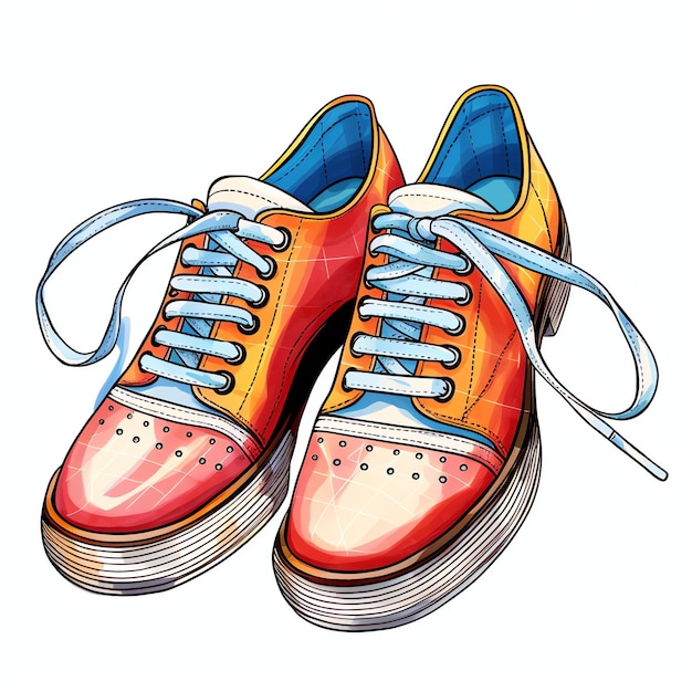 Foto wunderschöne retro-plateauschuhe-clipart-illustration