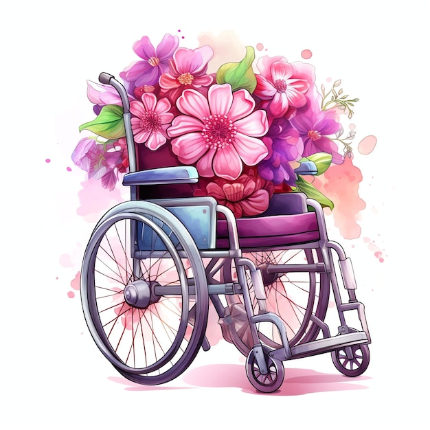 wunderschöne Rollstuhltransport-Clipart-Illustration