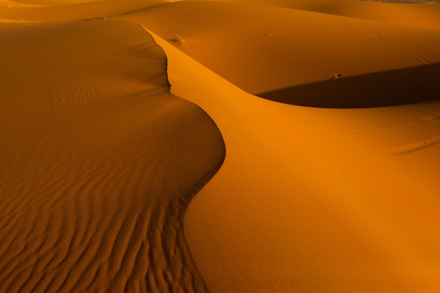 Wunderschöne Sanddünen in der Sahara in Marokko