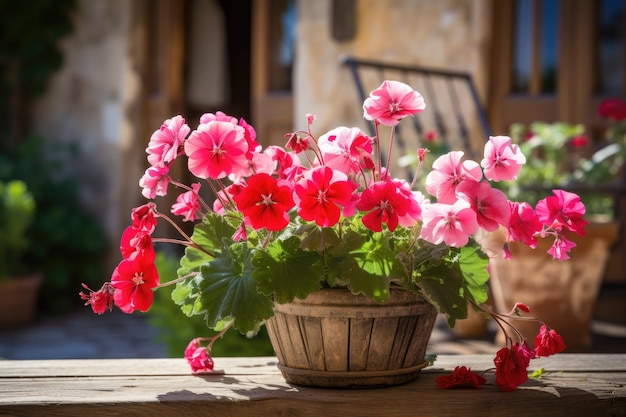 Wunderschöne Töpfe mit Blumen