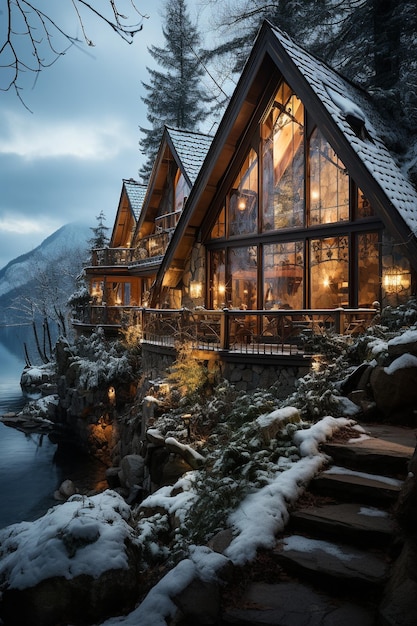 Wunderschöne Villa in einer atemberaubenden Alpenlandschaft. Unglaubliche Architektur