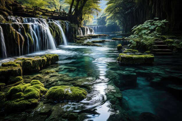 wunderschöne Wasserfall friedliche Landschaft professionelle Fotografie