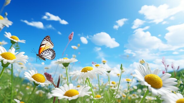 Wunderschöne weiße Gänseblümchen und blaue Kornblumen