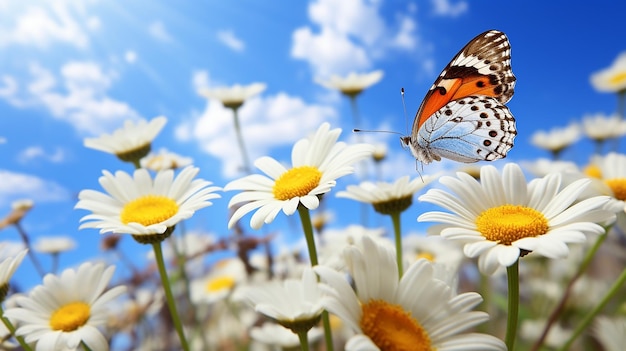 Wunderschöne weiße Gänseblümchen und blaue Kornblumen