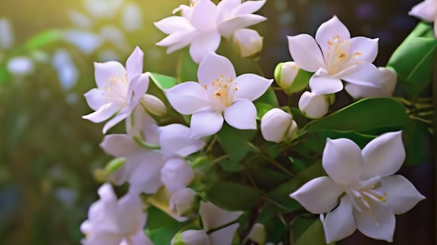 Wunderschöne weiße Jasminblüten