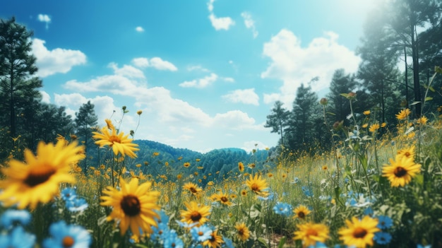 Wunderschöne Wiesenblumen in Unreal Engine 5 Eine naturalistische Ästhetik
