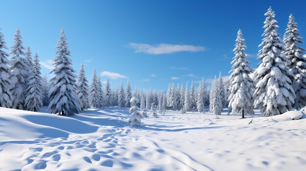 Wunderschöne Winterlandschaft mit Schnee