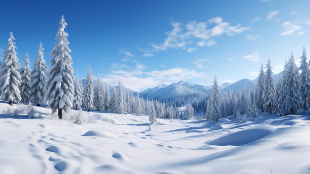 Wunderschöne Winterlandschaft mit Schnee