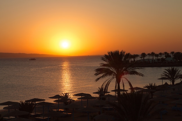 Wunderschönen Sonnenaufgang in Ägypten am Strand.