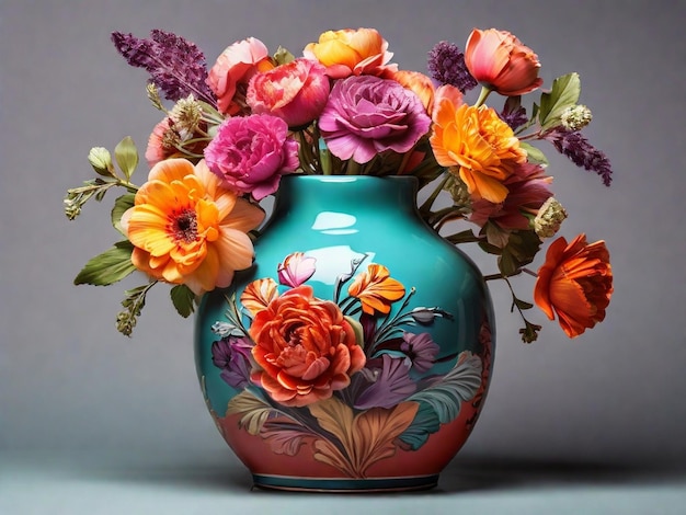 Wunderschöner Blumenstrauß mit eleganter Vase