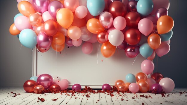 Wunderschöner Geburtstags-Fotoschirm-Banner mit Ballons