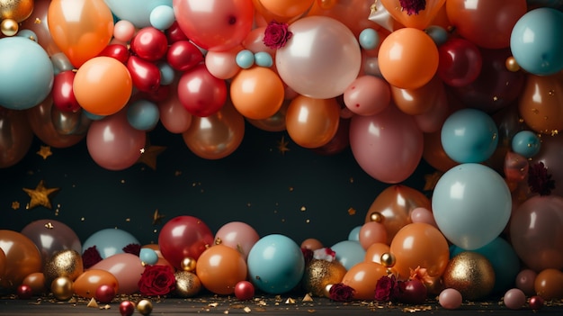 Wunderschöner Geburtstags-Fotoschirm-Banner mit Ballons