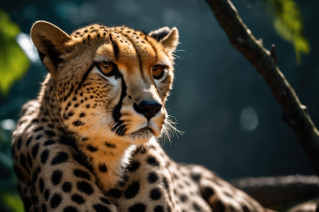 Wunderschöner Gepard in der Dschungel-Wildtierszene aus der Natur, KI generiert