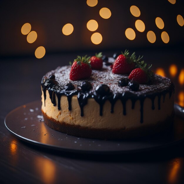 wunderschöner Käsekuchen, filmische Beleuchtung