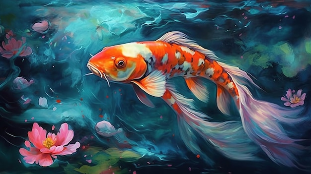 Wunderschöner Koi-Fisch, generative KI